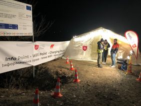 Versorgungsstützpunkt der rumänischen Malteser an der Grenze zur Ukraine. Foto: Malteser Ravensburg/Weingarten